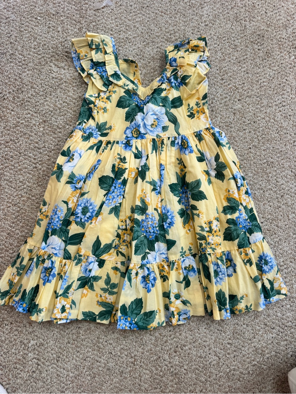 Janie and Jack Yellow Floral Ruffle-Trim Sundress
